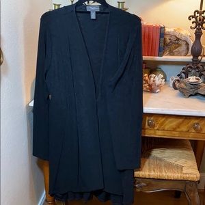 Chico’s Travelers Mid Thigh Long Peplum Coat